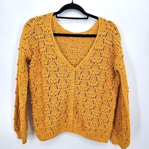 Sézane Cardigan Sunflower Yellow 100% organic Cotton Size S